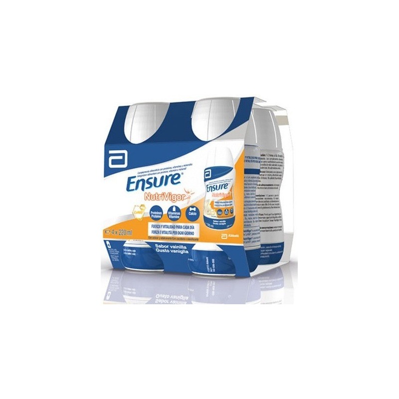 ENSURE NUTRIVIGOR BATIDO VAINILLA - PACK DE 4 BOTELLAS X 220 ML