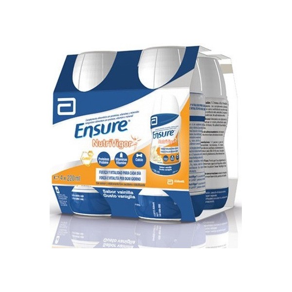 ENSURE NUTRIVIGOR BATIDO VAINILLA - PACK DE 4 BOTELLAS X 220 ML