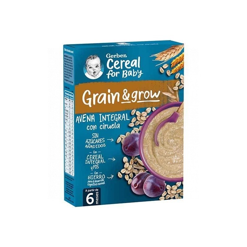GERBER PAPILLA AVENA INTEGRAL Y CIRUELAS 250G +6M