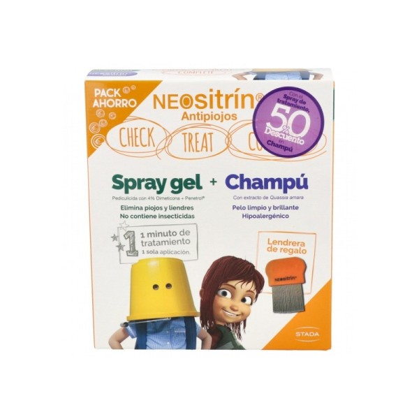 NEOSITRIN 100 % SPRAY + CHAMPÚ ANTIPIOJOS KIT