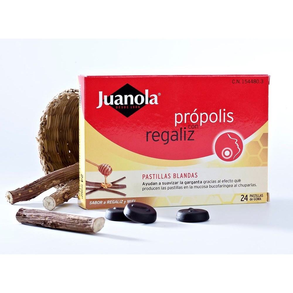 JUANOLA PRÓPOLIS CON MIEL SABOR REGALIZ 24UDS
