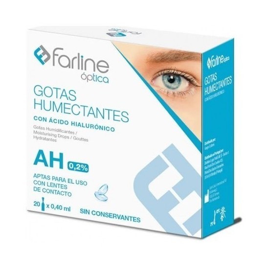 FARLINE ÓPTICA GOTAS HUMECTANTES AH 0.2% GOTAS OFTÁLMICAS ESTÉRILES 20 MONODOSIS 0,4ML