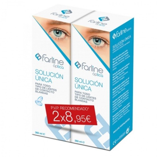 FARLINE ÓPTICA SOLUCIÓN ÚNICA CON HIALURÓNICO 500ML DUPLO