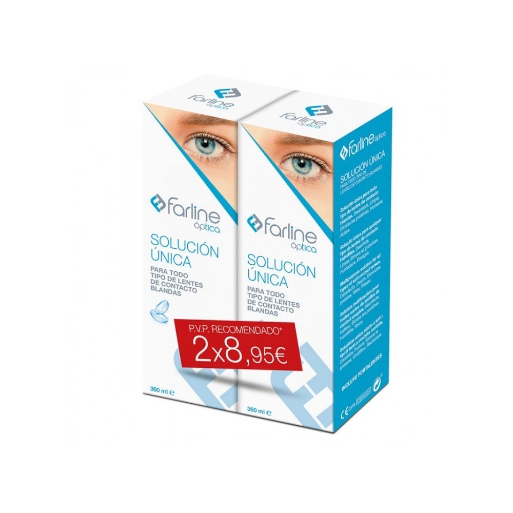 FARLINE ÓPTICA SOLUCIÓN ÚNICA CON HIALURÓNICO 500ML DUPLO