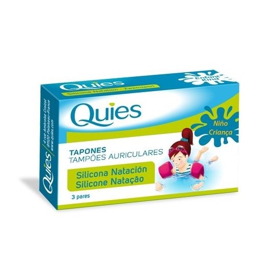 QUIES TAPONES DE OÍDOS SILICONA NATACIÓN NIÑOS 6UDS