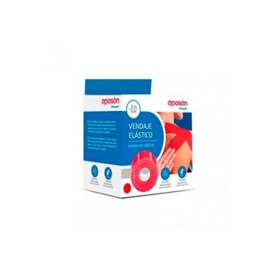 APOSAN DYNAMIC VENDAJE ELASTICO  1 UNIDAD 5 M X 5 CM COLOR ROJO