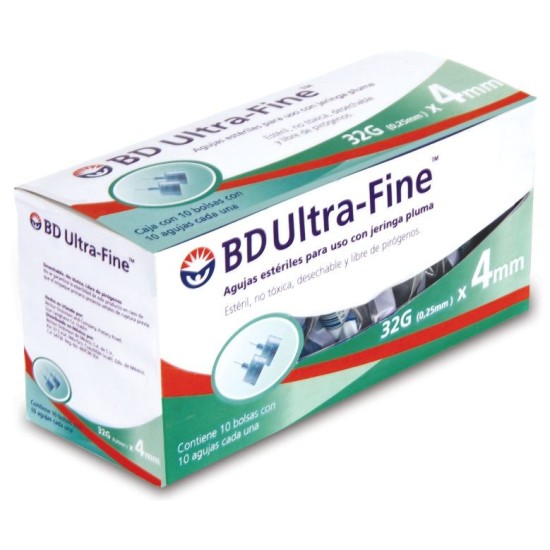 AGUJA PARA PLUMAS ESTERIL BD 0,25X5MM 100UDS