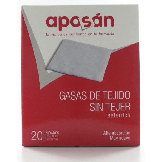 APOSÁN GASA ESTÉRIL TEJIDO SIN TEJER 10 X 10 CM 20 UDS