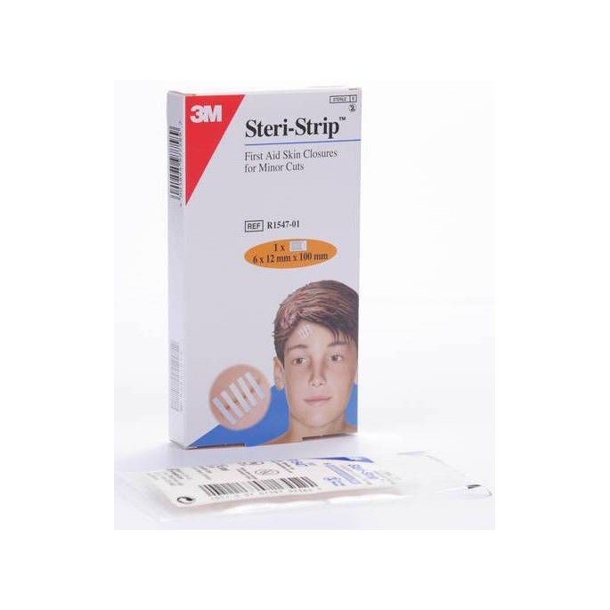 3M STERI STRIP SUTURA CUTÁNEA ESTÉRIL TIRA 12MMX100MM 6UDS