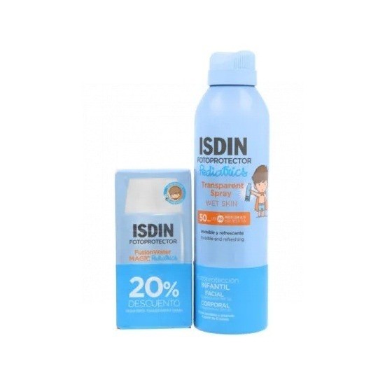 ISDIN FOTOPROTECTOR PEDIATRICS SPRAY 250ML + 50ML FOTOPROTECTOR FUSION WATER MAGIC PEDIATRIC PROMO