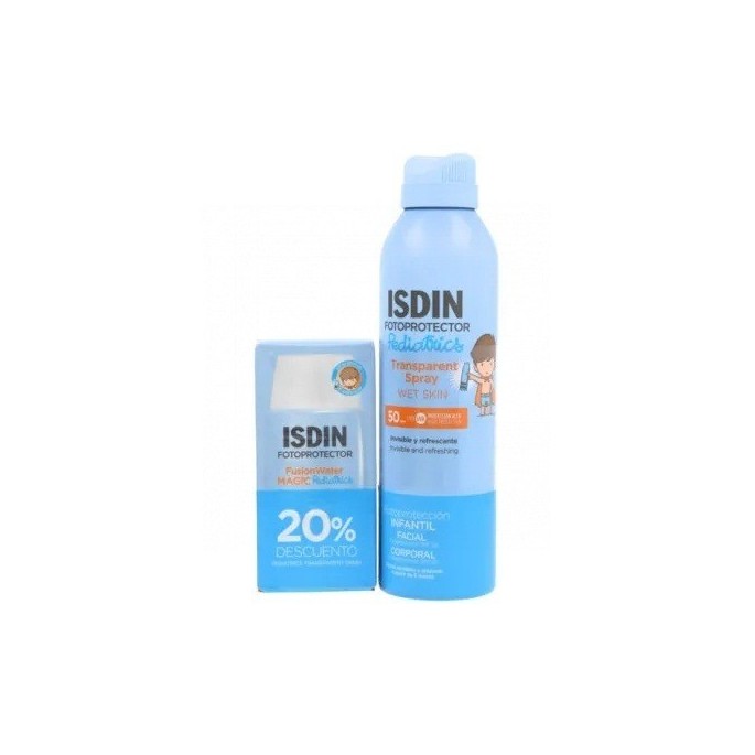 ISDIN FOTOPROTECTOR PEDIATRICS SPRAY 250ML + 50ML FOTOPROTECTOR FUSION WATER MAGIC PEDIATRIC PROMO