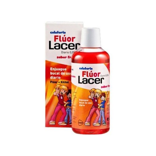 LACER COLUTORIO DIARIO FLÚOR CON XILITOL SABOR FRESA 500ML