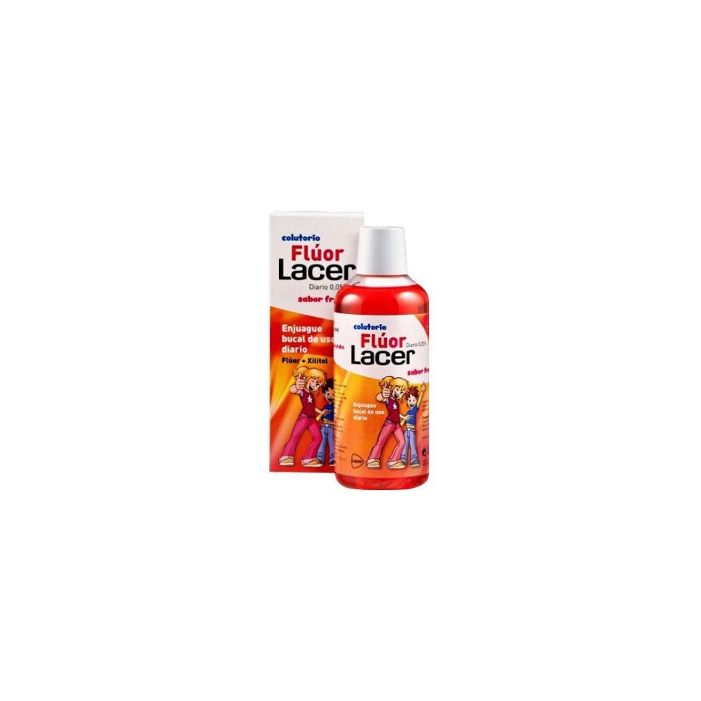 LACER COLUTORIO DIARIO FLÚOR CON XILITOL SABOR FRESA 500ML
