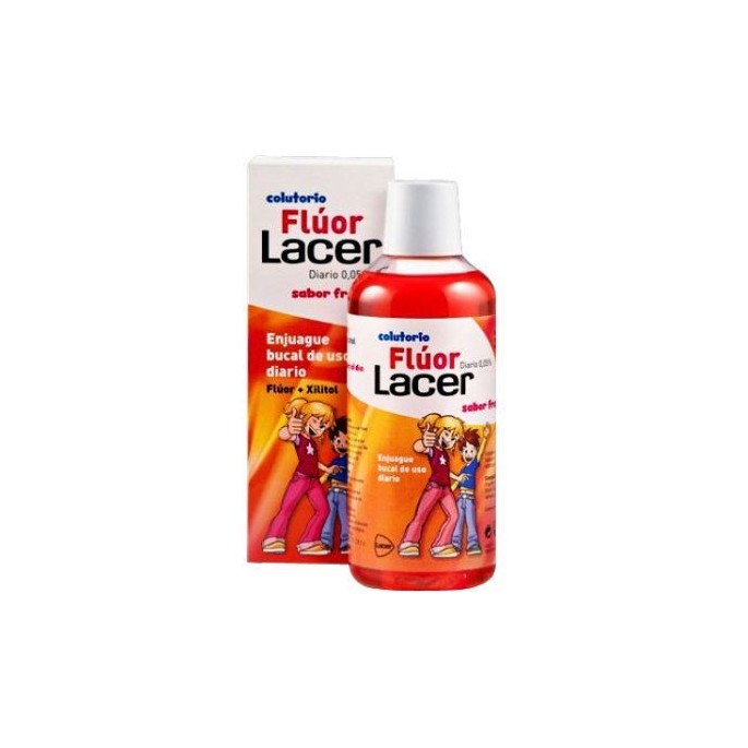 LACER COLUTORIO DIARIO FLÚOR CON XILITOL SABOR FRESA 500ML